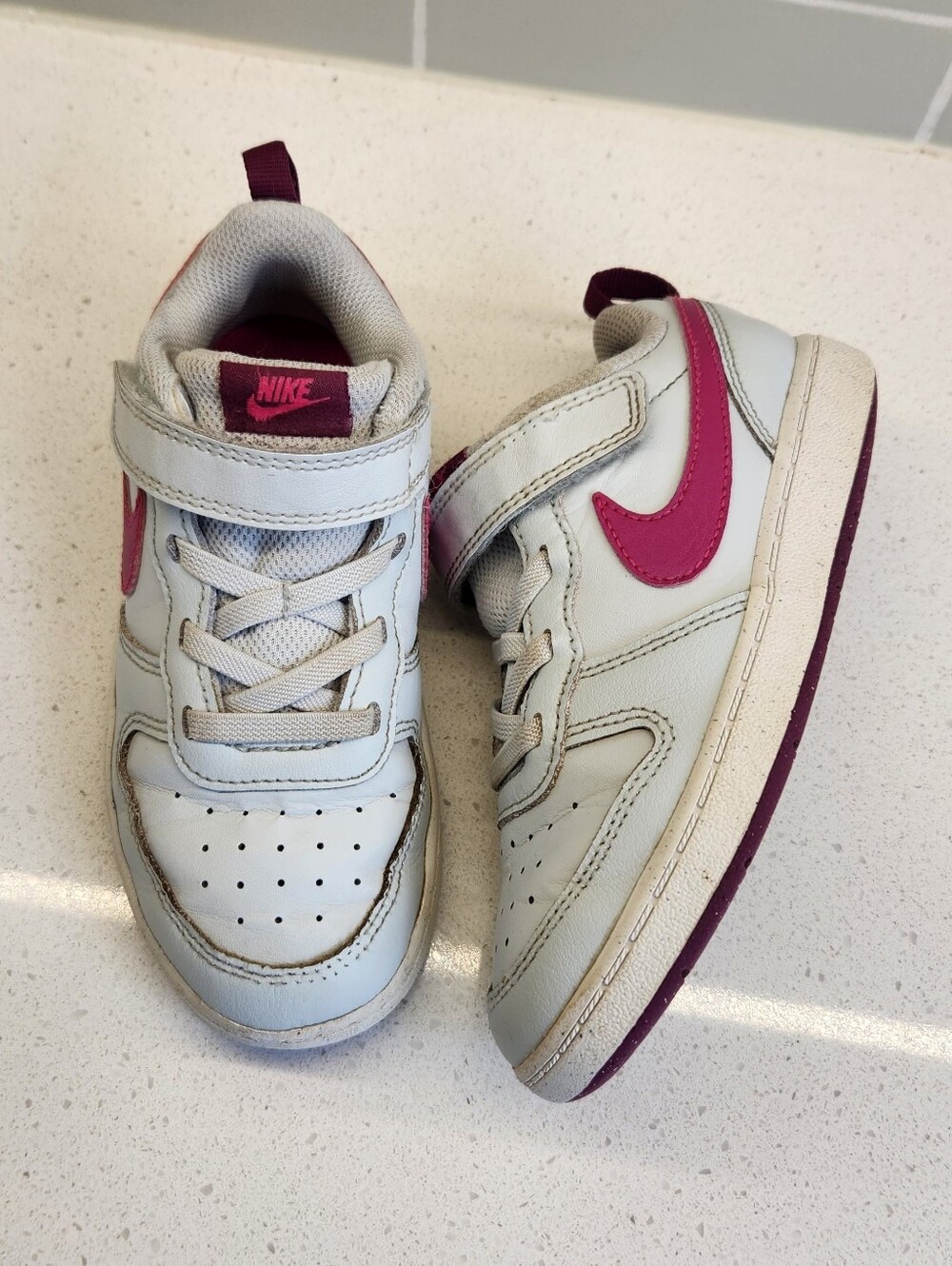 Nike Court Borough Low 2 TDV White & Pink Sneakers – Toddler 10C